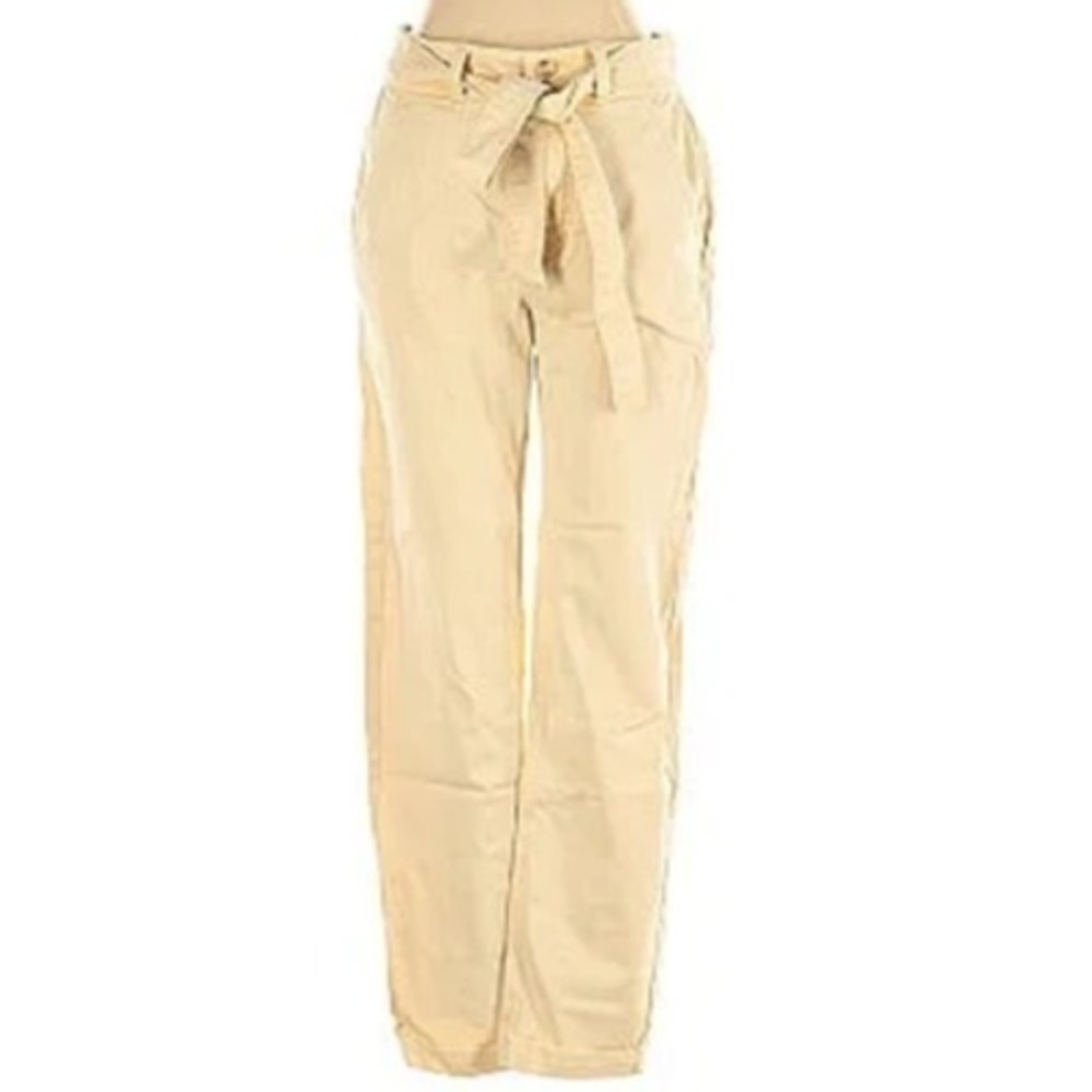 LC Lauren Conrad Cargo wide legTrouser Pants cream Sz 12 lagenlook minimalist